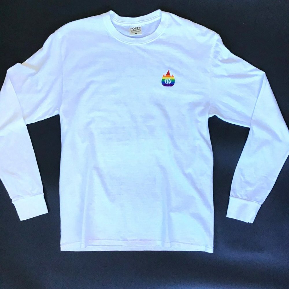 wubble should be dope mens M t-shirt long sleeve shirt white embroidered graphic